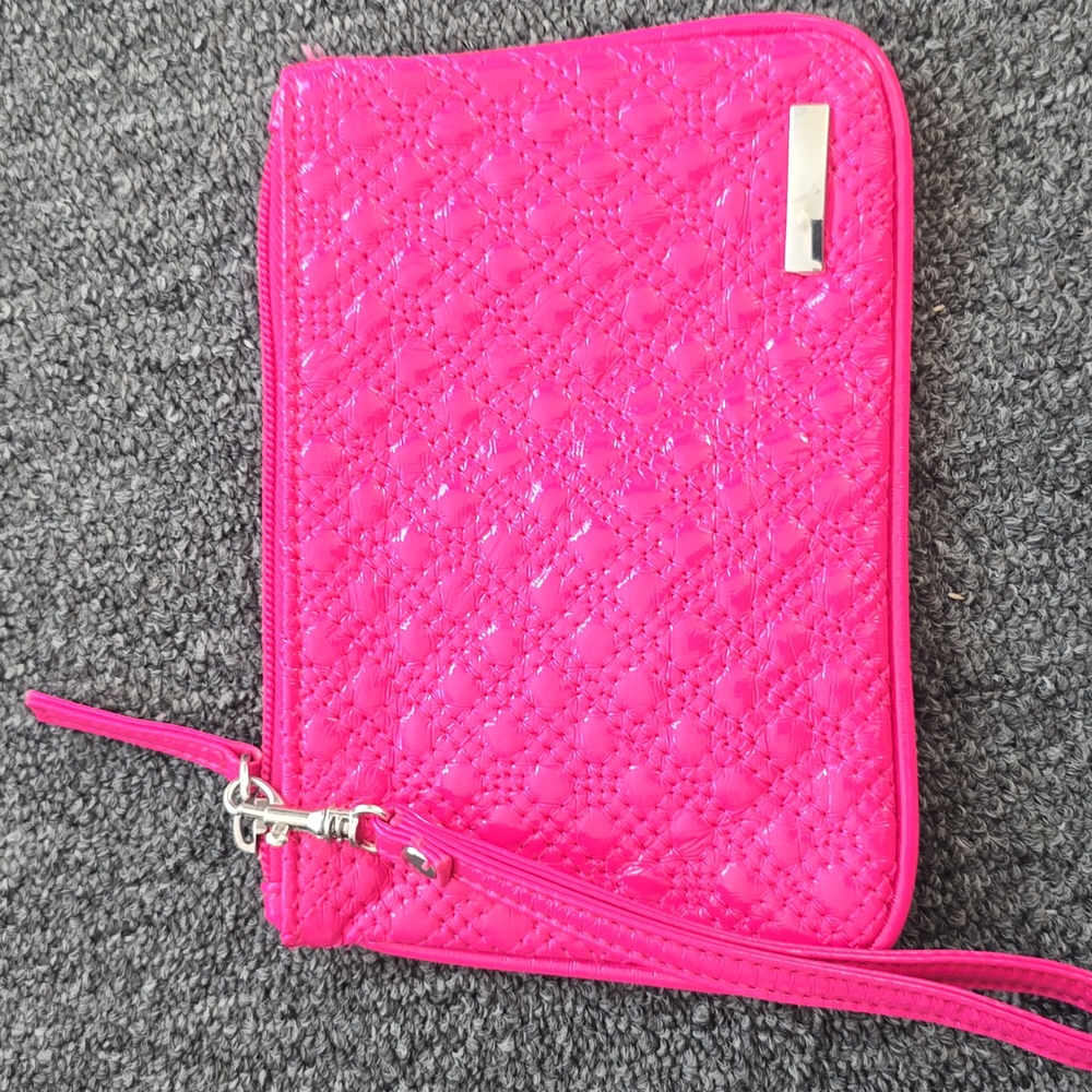 Vibrant Pink Quilted Wristlet